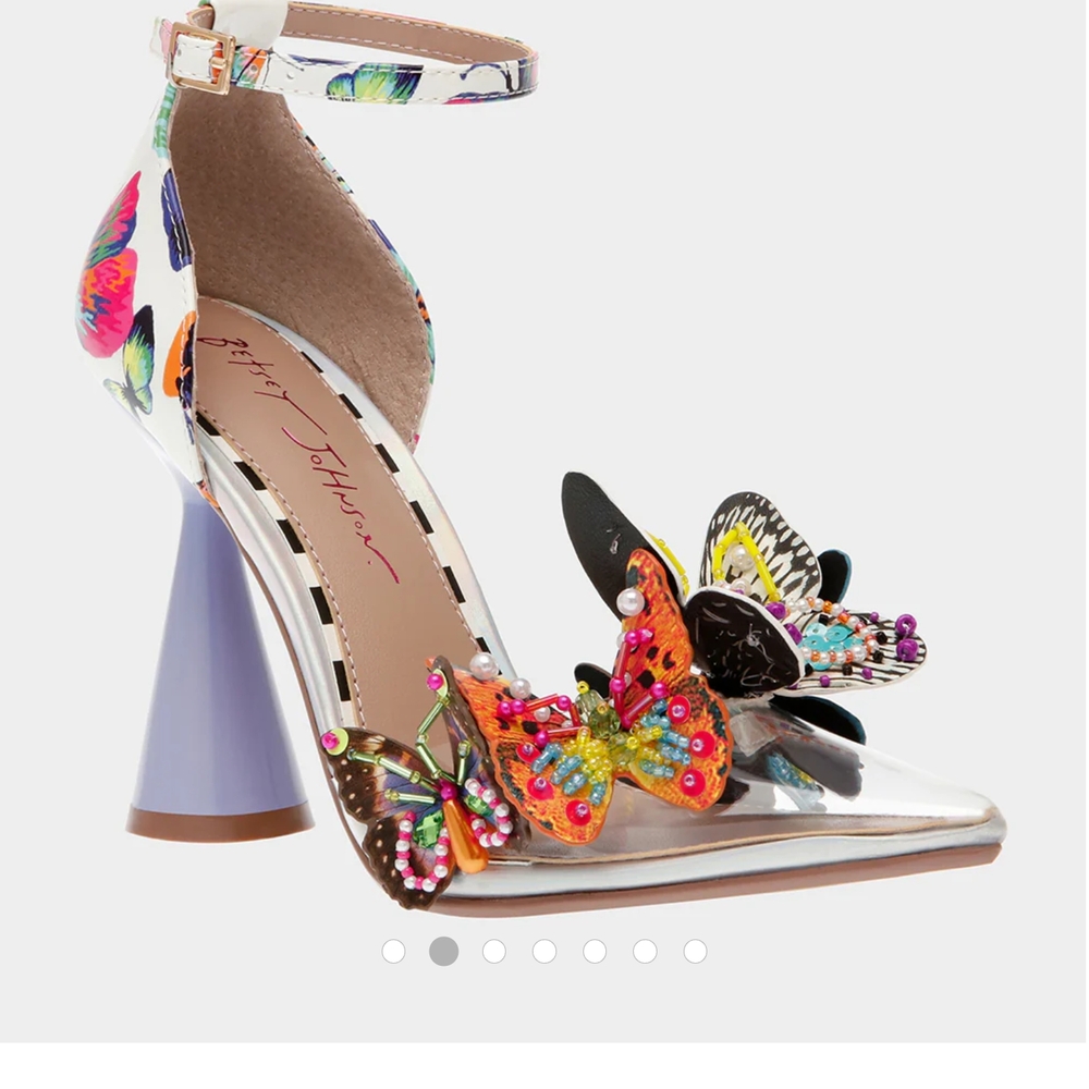 NWT!! Betsey Johnson Women's Multicolor Butterfly Heels